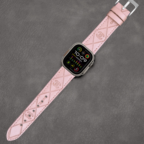 Bracelet DESIGNER Apple Watch série 1 2 3 4 5 6 7 8 9 10 SE ULTRA 2 c c rose - Photo 7 sur 12