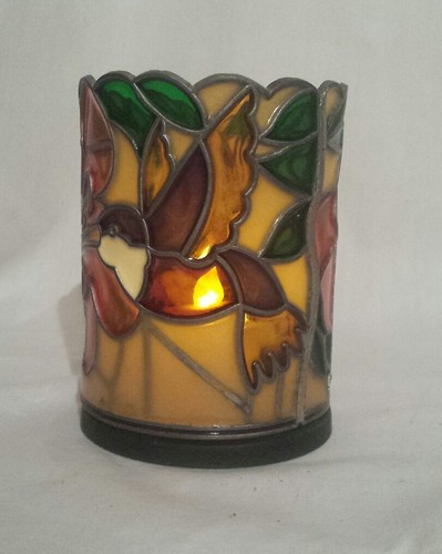 Colibrí Vintage Tono Votivo Votivo Floral 4,5" con base. - Imagen 2 de 4