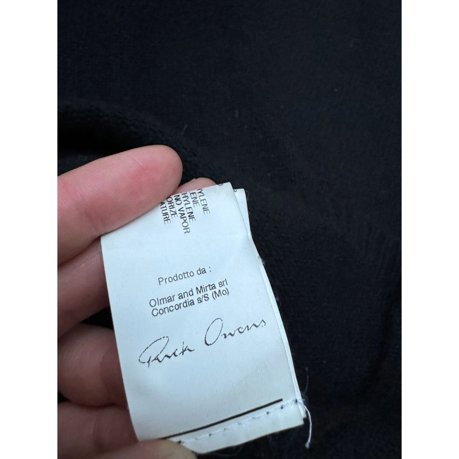 Abito nero cashmere Rick Owens FW 2011 limousine taglia unica adatto da XS a M