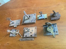 Vintage Cabinet Drawer Locks with keys. Lot of 7. All work well, but have rust