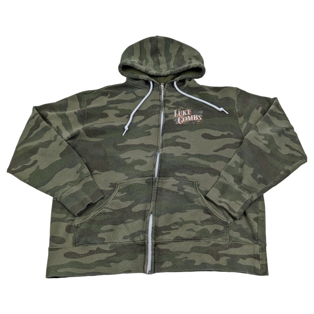 Luke Combs Green Camo Hoodie Sweatshirt Womens Size Large | eBay