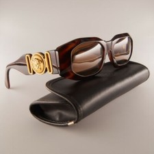 Vintage Gianni Versace Sunglasses 414A COL.900 Brown Gold Medusa New 