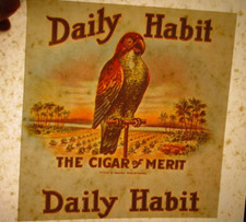 DAILY HABIT CIGAR OF MERIT 1970's VINTAGE SMOKE IRON ON TRANSFER NICE B-18