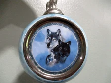 Bradford Editions Pewter howling Wolf 1987 Christmas Ornament Midnight Royalty