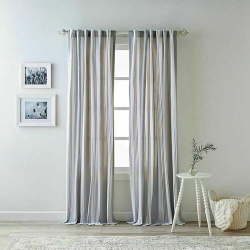Bee & Willow™ Home Quincy 84Inch Rod Pocket/Back TaB Curtain 2 Panels PAIR Gray - Picture 1 of 4
