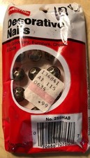 Vintage Package Of Decorative Nails Antique Brass Faceted Tacs in Original Pkg