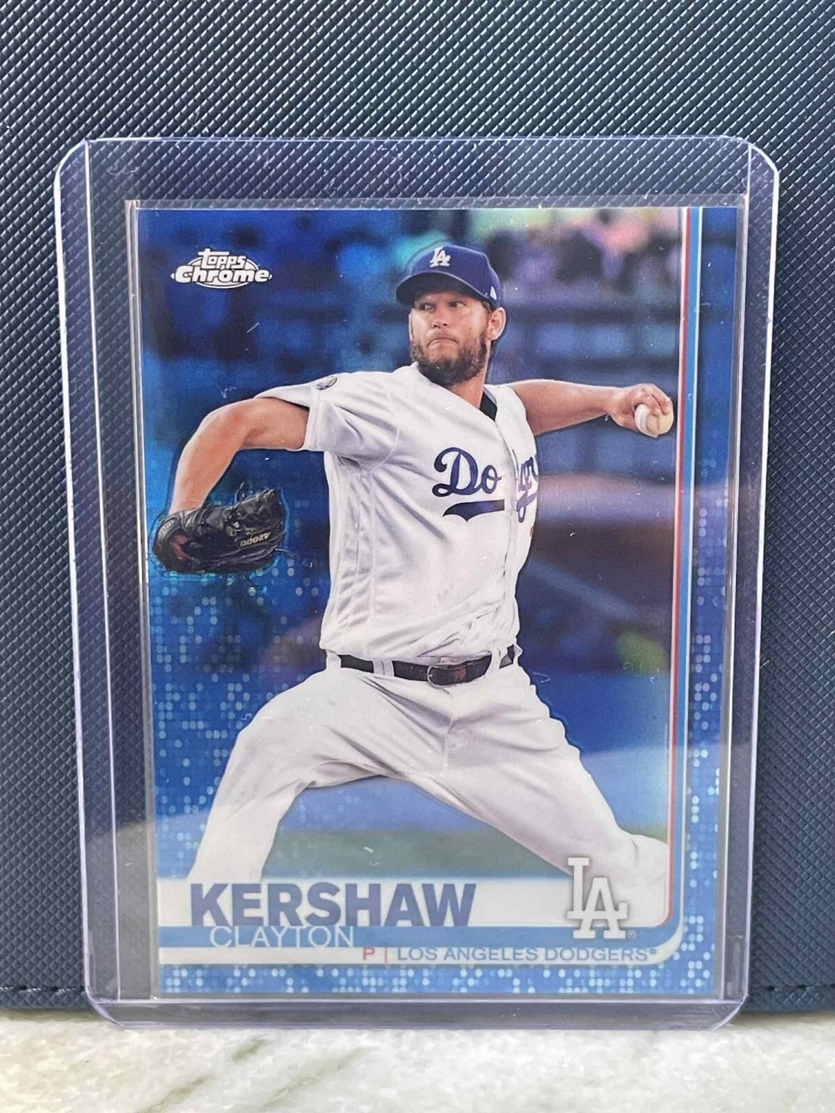 2019 Topps Chrome - Clayton Kershaw #112 Blue Refractor /150 Team Color Match LA