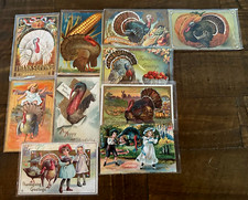 Lot of 10 Vintage~Thanksgiving Postcards~Turk...