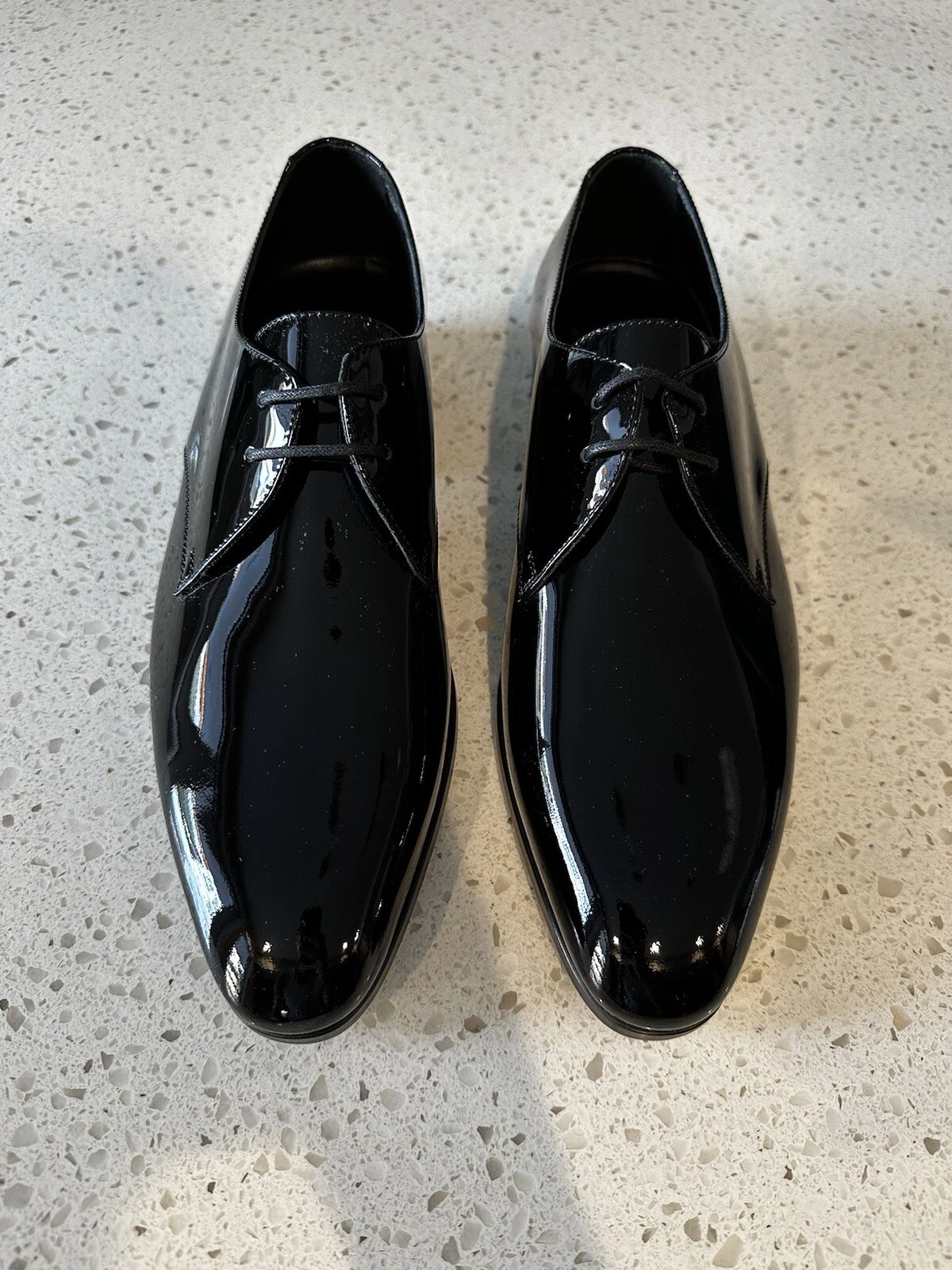 SAINT LAURENT (YSL) YSL Saint Laurent Wyatt pelle verniciata smoking derby US 8 41