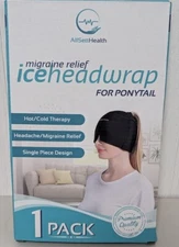 Cold Gel Ice Head Wrap Hat for Headache and Migraine Relief with Pony Tail Hole