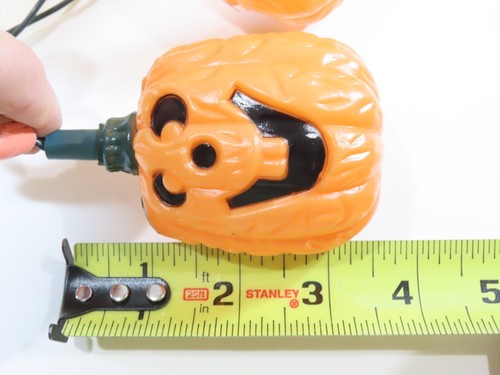 Vintage Blow Mold Pumpkin Skeleton String Lights 20ct Set JOL Covers C9061 - Picture 8 of 9