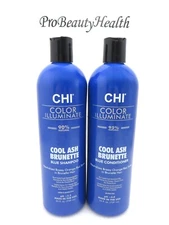 CHI COLOR ILLUMINATE COOL ASH BRUNETTE Blue Shampoo & Conditioner 25 oz