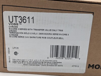 Moen Voss 2 Function Pressure Balanced Valve Trim 2 Lever Handle UT3611 Chrome