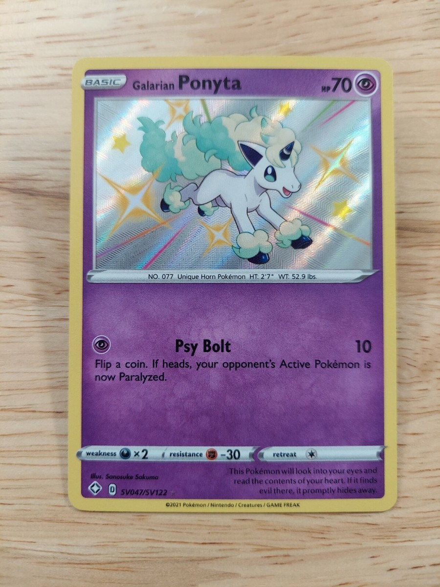 Galarian Ponyta SHINY SV047/SV122 Shining Fates NM Holo Foil Galarian Ponyta SHINY SV047/SV122 Shining Fates NM Holo Foil