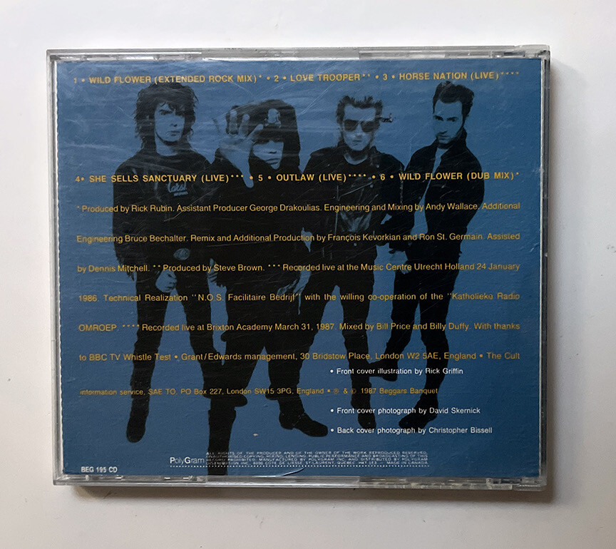 The Cult Wild Flower 6 Track Import CD EP Canada Dub Mix + 3 Live