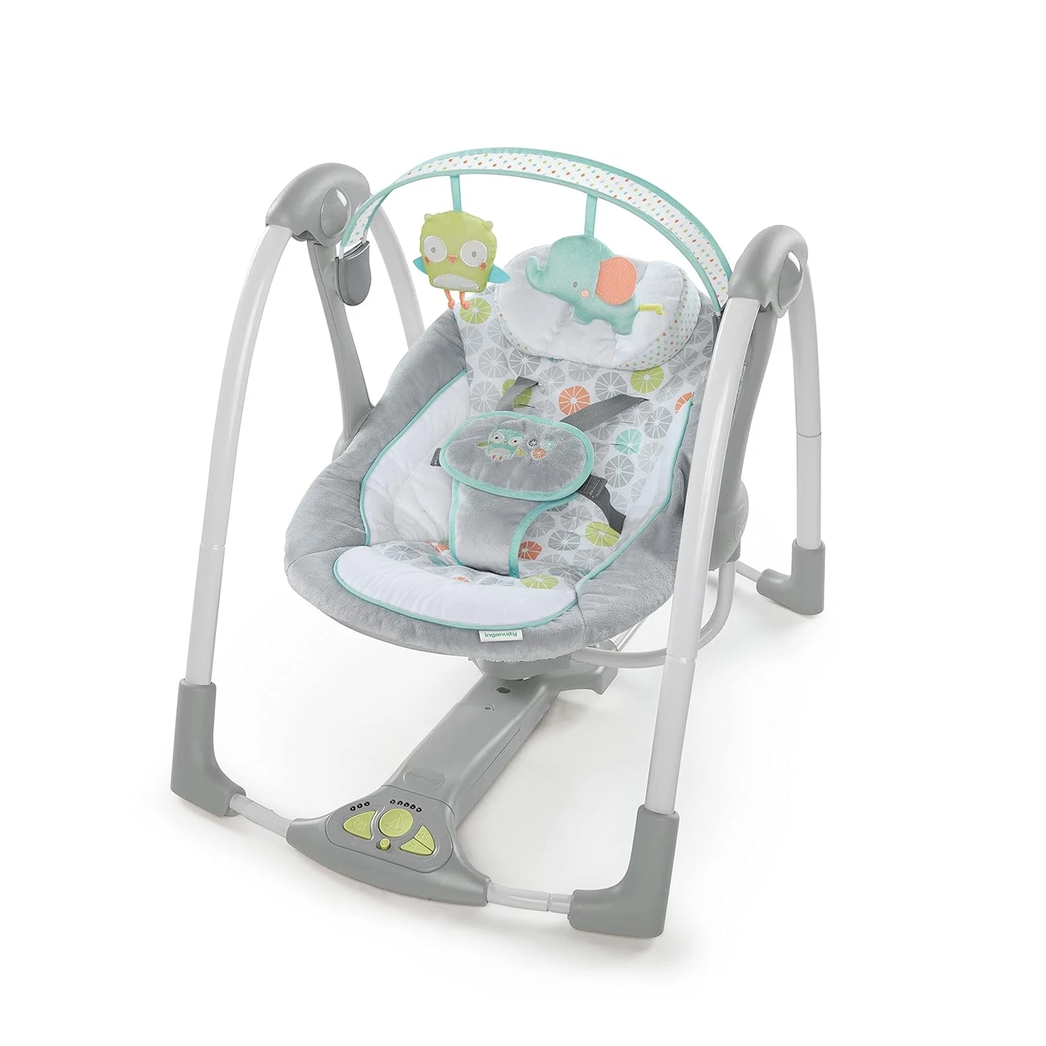 Swing 'N Go 5-Speed Baby Swing - Foldable, Portable, 2 Plush Toys & Sounds, 0-9