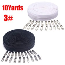 3 Nylon Coil Zippers by the Yard Sewing Zipper Bulk 10Yards Zipper with 20PCS