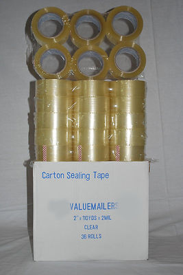 72 Rolls Clear 2 Mil Box Carton Sealing Tape 2x110 Yards 36.2 110 Yards Per Roll