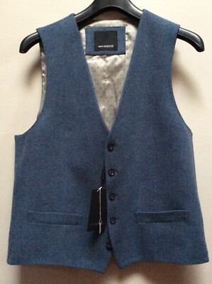 Roy Robson 100% Virgin Wool Waistcoat 42 Inch Chest Men s Blue BNWT