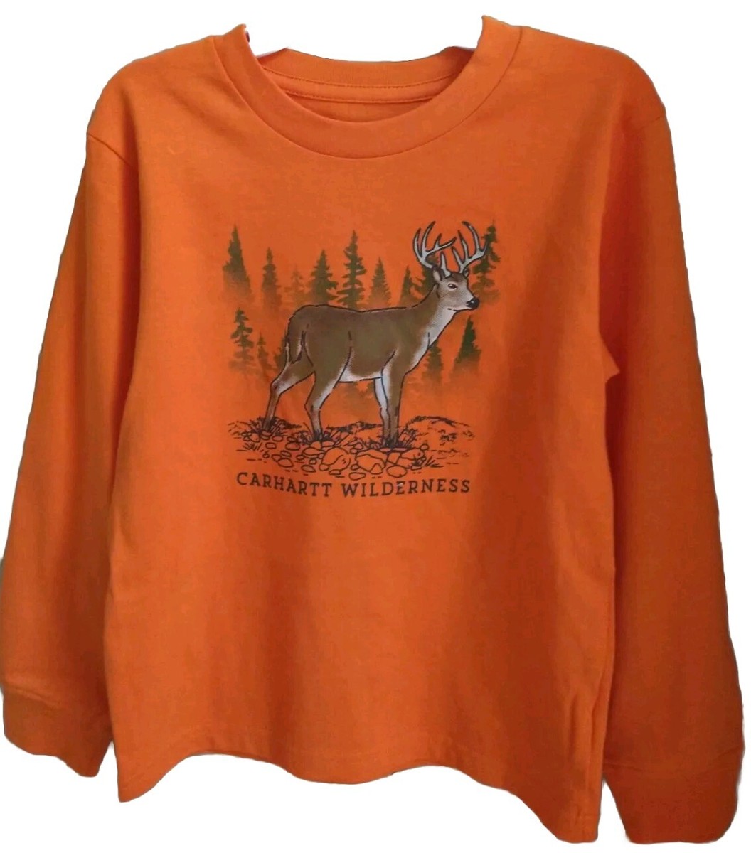Carhartt Wilderness Hunter Orange T Shirt boys Buck Deer Size 4T