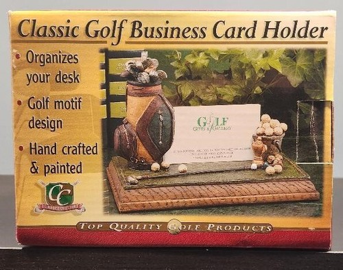 ***NEW*** Classic Golf Themed Business Card Holder Heavy Top Quality