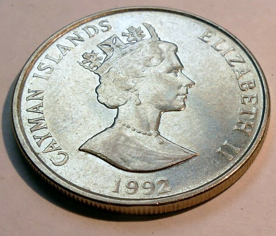 Cayman Islands 1992 25 Cents Nickel Clad Steel Coin