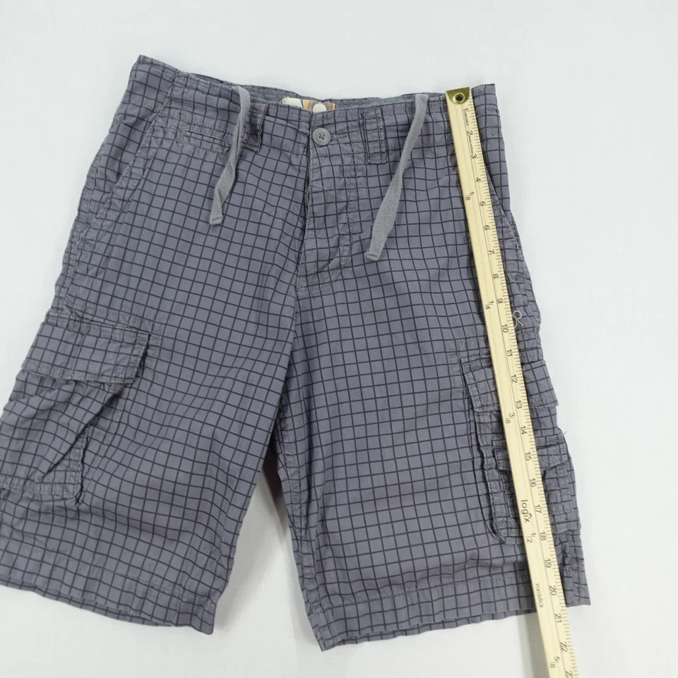 Vintage Ocean Pacific Cargo Shorts Men's Size 30 Grey Check Beach Surf - Image 2 of 4