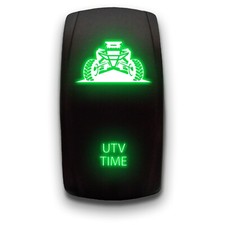  UTV TIME Laser Etched 5-Pin ON-OFF DPST Rocker Switch, 20A, Green