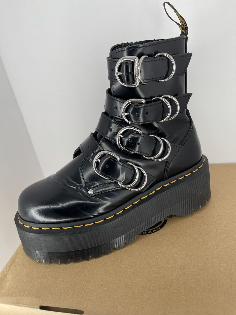 Dr. Martens Womens Boots Jadon Max Hardware Buckles Side Zip Dr. Martens Womens Boots Jadon Max Hardware Buckles Side Zip