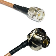 RG400 TNC MALE to N Female Bulkhead Angle RF Cable FAST-SHIP LOT