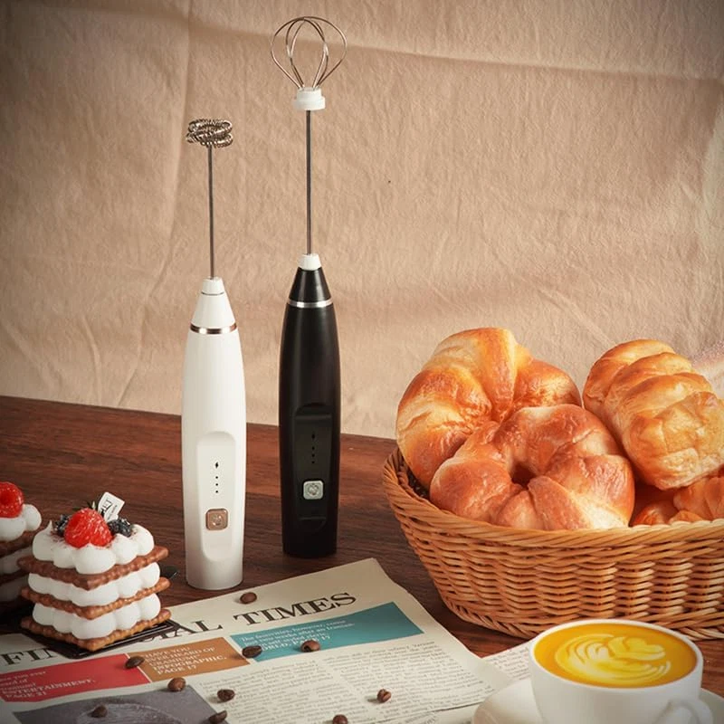 Milk Frother Handheld Rechargeable Frother for Coffee Milk Foamer with Stainless