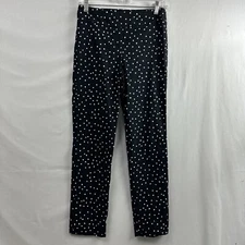 Erica Taylor Pants Womens Straight Leg Black Polka Dot  Pull On size Small