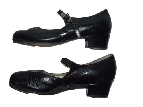 BLOCH - Black Leather Cuban Heel Tap Shoes - Size 5 23.5cm - VERY GOOD CONDITION - Picture 5 of 16