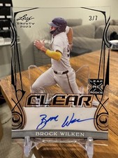 2023 Leaf Trinity Baseball Brock Wilken #3/7 SSP Clear Rookie RC Auto 🔥📈