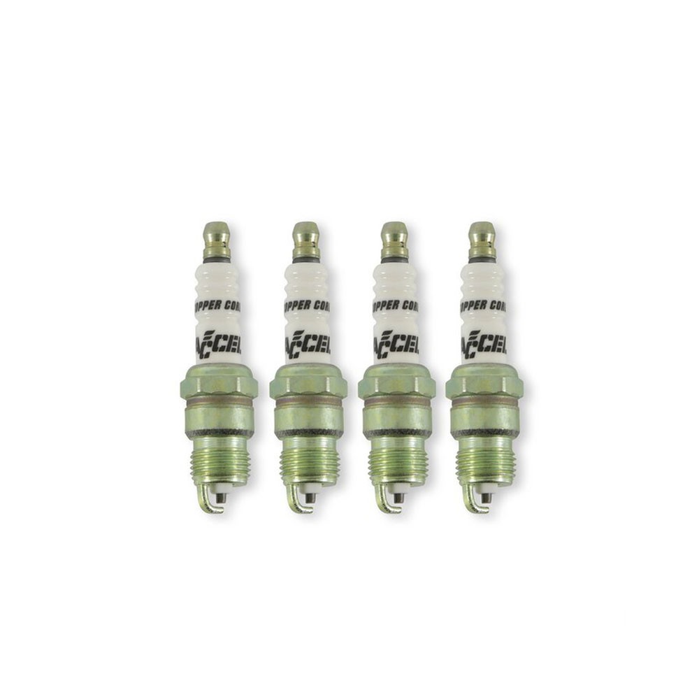 Accel Spark Plug 0574S-4 Hp Copper 14mm 0.460 Tapered, Shorty Resistor, 4pk