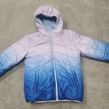 Eddie Bauer Girl Jacket - Blue Purple- Reversible Fleece Size Medium 10/12