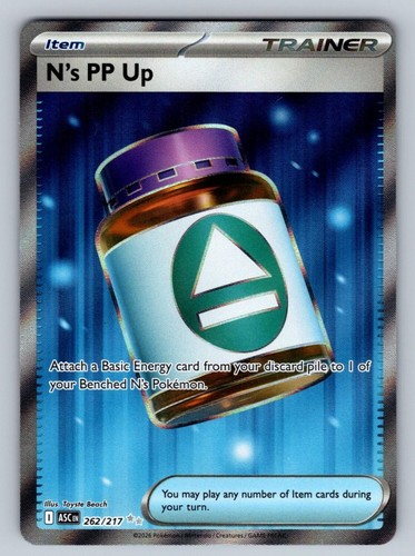 N's PP Up 262/217 NM/M Ascended Heroes UR Pokemon Holo T01266