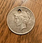 1922 peace dollar (90% silver) with hole for pendant, Free Shipping