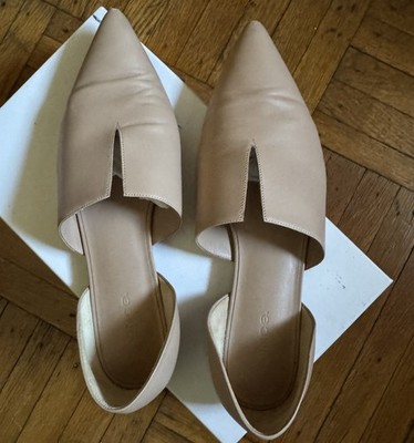 Vince Shoes Darlington d'Orsay Nude, Tan Leather Flats Size 9.5 Pointed Toe
