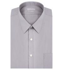 Van Heusen Men Athletic Fitted Poplin Dress Shirt Gray Size 16 34/35 L