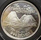 Vintage 1oz The Great Northwest Mt Hood & Mt St. Hellens .999 Silver Trade Unit