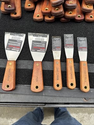 Rare 5pc Sears Craftsman USA Nos Wall Scraper Knife Chisel Putty Set Rosewood
