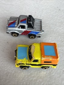 Lot Of 4 Vintage Micro Machines Galoob 70s Van Pickup Truck 1988