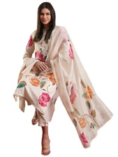 Gosriki Women'S Rayon Blend Straight Printed Kurta With Pant & Dupatta (Merli...