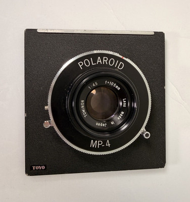 POLAROID MP-4 TOMINON レンズ F4.5 Polaroid MP-4 Tominon 105mm f4.5 Lens on Toyo Board Medium/Large