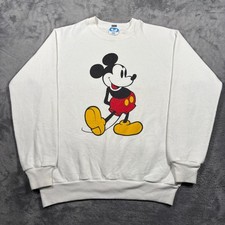 Vintage Disney Character Fashions Sweatshirt Mens Medium White Mickey Mouse Rare