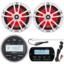 JBL PRV175 Stereo Receiver, 2X 6.5" LED Speaker, Remote, USB/AUX Mount, Antenna