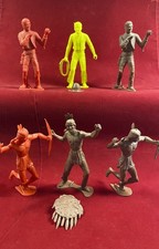 6 VINTAGE MPC 5" Fighting Cowboys and Indians with Some Accessories