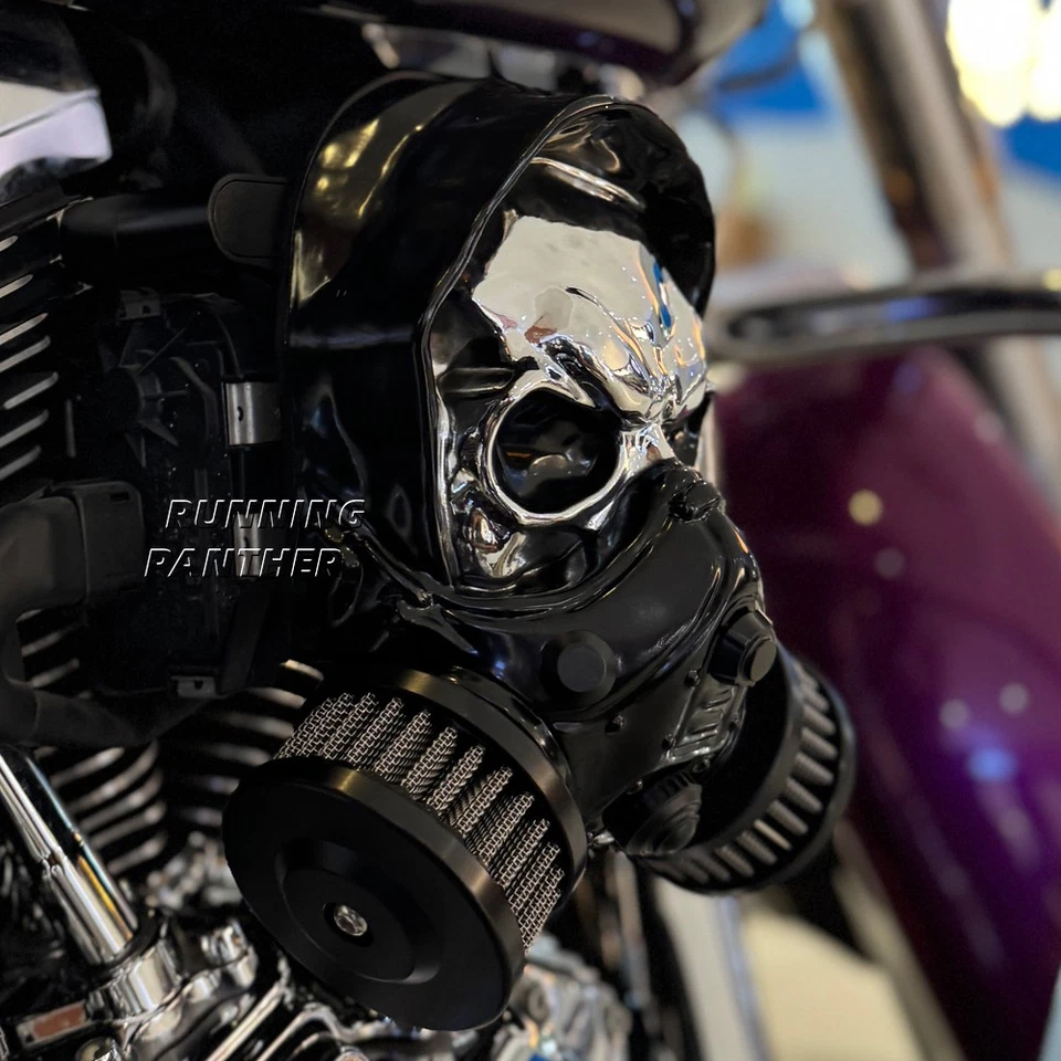 Skull High-Flow Air Cleaner Intake Filter Kit For Touring 2008-16 Cruiser Models - Image 4 of 4