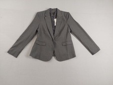 Worthington Women Blazer Jackets 10 Gray Button Single Breasted Pockets Outdoor